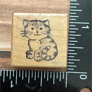 Vintage 1988 PSX Kitten Wood MOunted Rubber Stamp A-980
